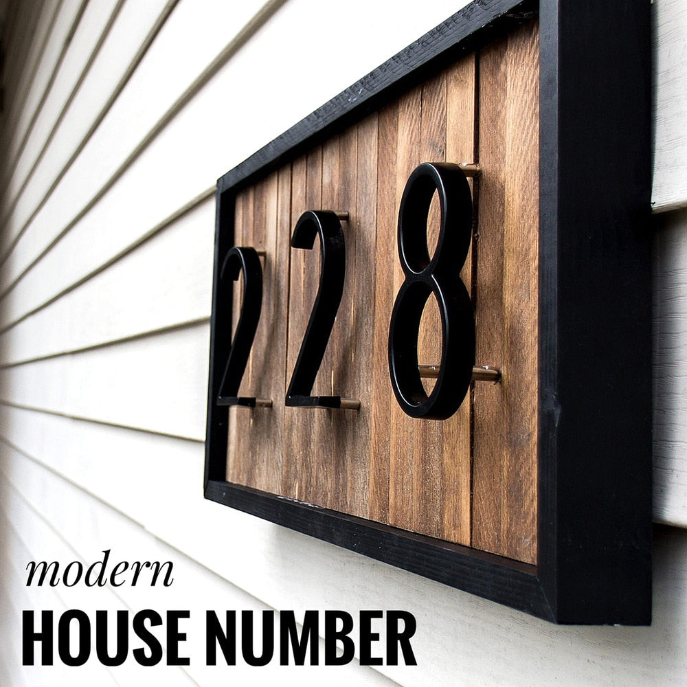 125mm Floating House Number Letters Big Modern Door Alphabet Home Outdoor 5 in.Black Numbers Address Plaque Dash Slash Sign #0 9|Door Plates|