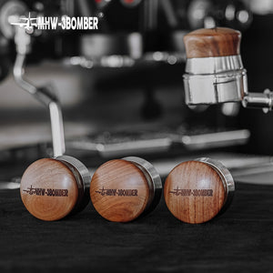 58.35MM Adjustable Coffee Tamper Rosewood Handle Powder Hammer Stainless Steel Fan shaped Base Espresso Distributor Accessory|Coffee Tampers|