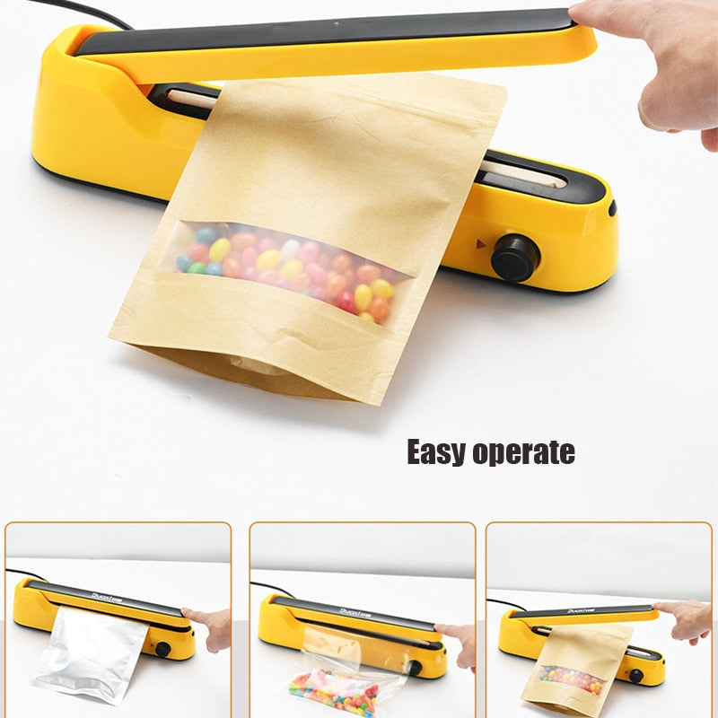 Creative Food Vacuum Sealer Portable Bag Clips Handheld Mini Electric Heat Sealing Machine Seal Packing Plastic Impulse Sealer|Vacuum Food Sealers|