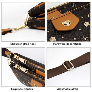 FOXER 2020 New 3 in 1 Crossbody Monogram Bags Signature Women Bag Removable Coin Purse PVC Leather Female Fashion Shoulder Bags|Top-Handle Bags|