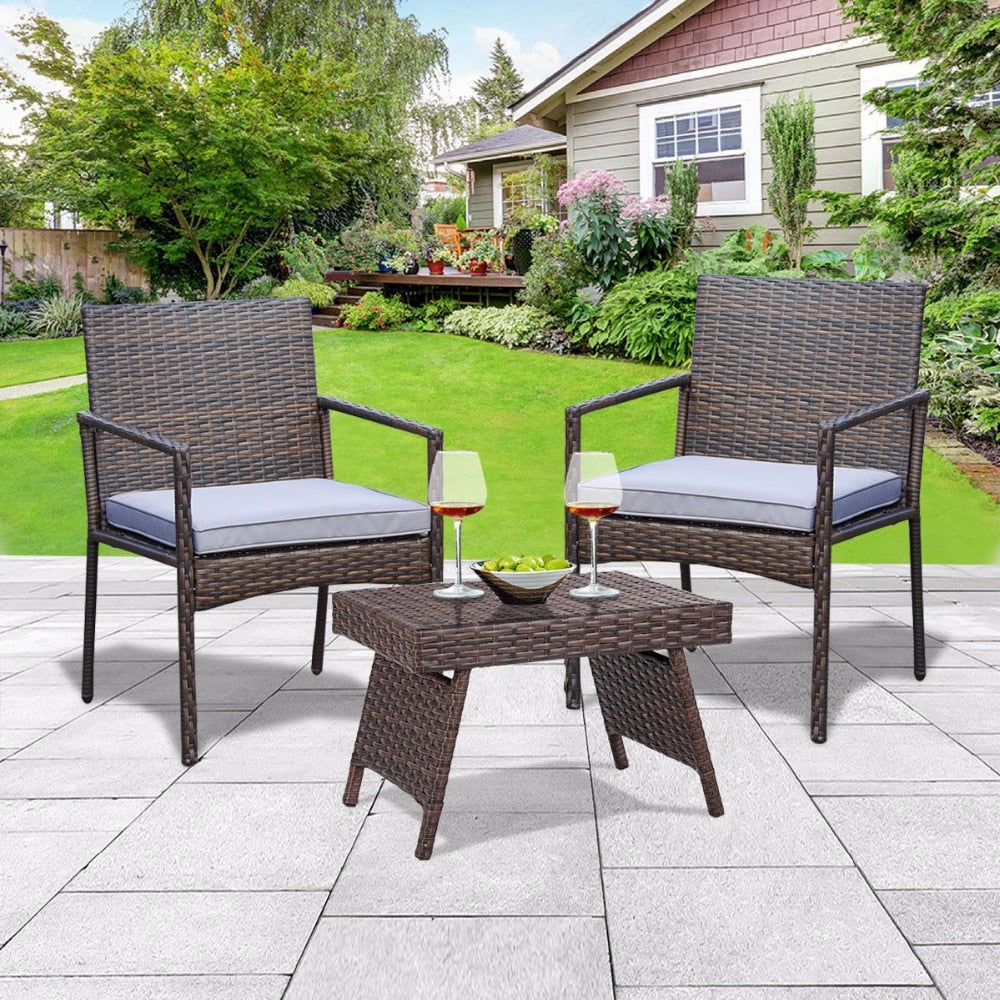 Giantex Folding PE Rattan Side Coffee Table Patio Garden Outdoor Furniture Brown NEW Home Furniture HW63889|Coffee Tables|