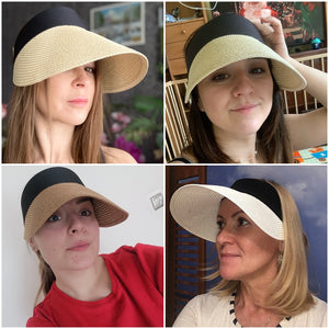 Magic Tape Panama Women Straw Hat Empty Top 2020 Women's Summer Hat Sun Protection Outdoor Sports Fishing Beach Chapeau MZ010|Women's Sun Hats|