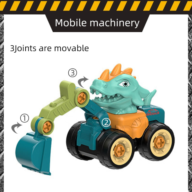 Nut Disassembly Loading Unloading Engineering Dinosaur Modelling Truck Excavator Bulldozer Kids Toys Boys Creative Education Toy|Screwing Blocks|
