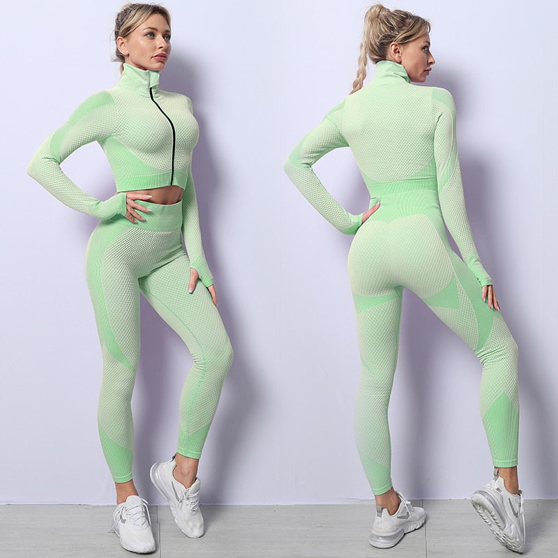 Linyuex Yoga Clothes Women Vital Seamless Yoga Set Gym Clothing