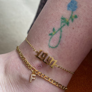 Tiny A Z Initial Letter Anklets For Women Stainless Steel Gold Alphabet Cuban Link Anklet Bracelet