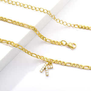 Tiny A Z Initial Letter Anklets For Women Stainless Steel Gold Alphabet Cuban Link Anklet Bracelet