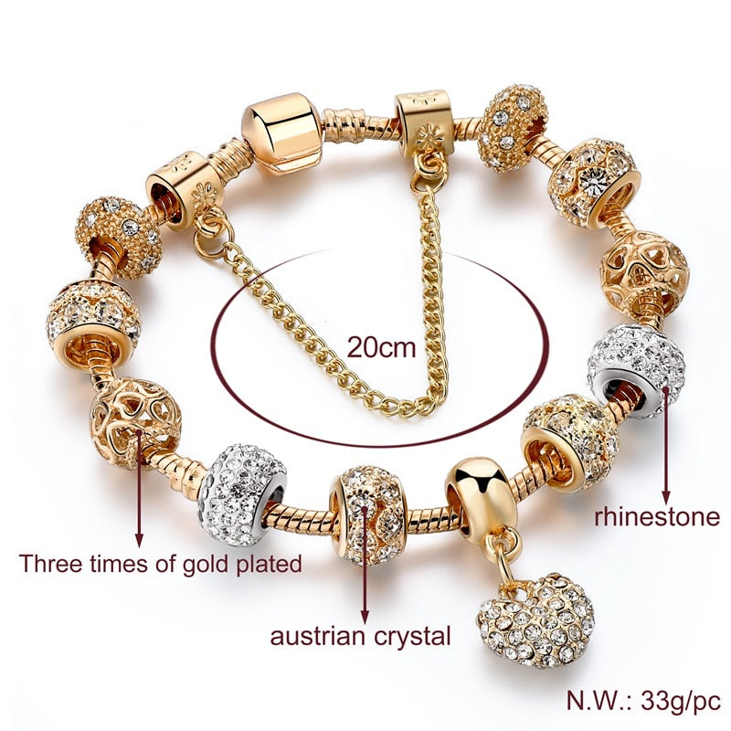 Fashion gold heart Bracelets&Bangles For Women Hot Chain Bracelets