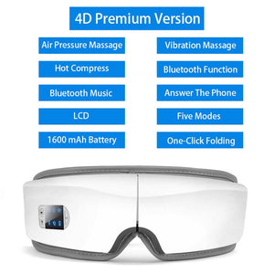 4D Smart Airbag Vibration Eye Massager Eye Care Instrumen Heating Bluetooth Music Relieves Fatigue And Dark Circles|Eye Massage Instrument|