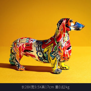 Creative Painted Colorful Dachshund Dog Decoration