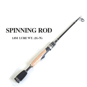 Carbon Telescopic UL Fishing Rod pole 1.8m 2g 7g Ultralight Portable Travel Spinning Casting Rods with Rod Bag for Trout Pike|Fishing Rods|