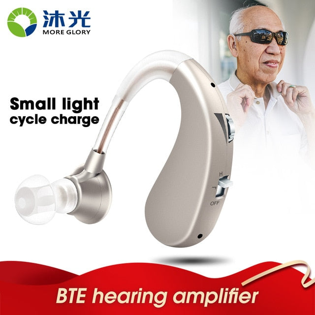 More Glory Hearing Aid Digital Sound Amplifier BTE Sound Amplifiers for Elderly 80 90dB Moderate Hearing Loss Model VHP 202S|Hearing Aids|