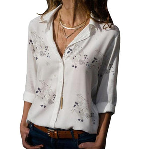 Long Sleeve Women Blouses 2021 Plus Size Turn down Collar Blouse Shirt Casual Tops Elegant Work Wear Chiffon Shirts 5XL|Shirt|
