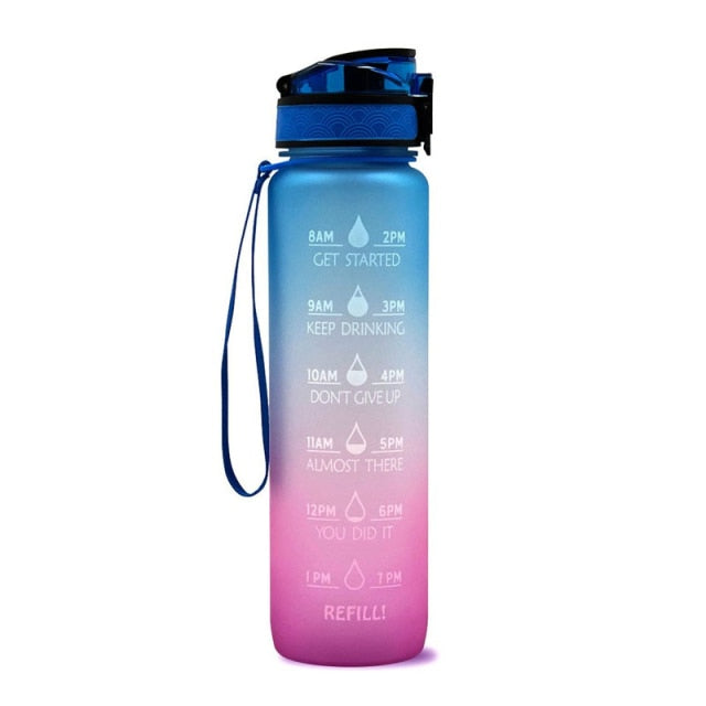 Sport Water Bottles 1L Portable Gym Anti fall Leak proof Large Capacity Fitness Kettle Tritan Plastic Waterbottle|Sports Bottles|
