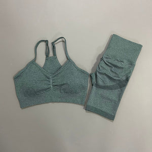 Seamless workout clothes Cross back sports jumpsuit one piece suit women's yoga set sportswear gym suit breathable absorbent|Yoga Sets|